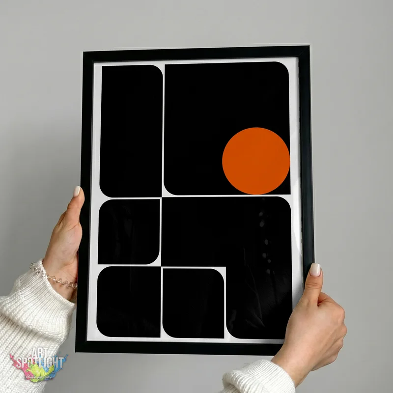 ORANGE CIRCLE AND BLACK BLOCKS