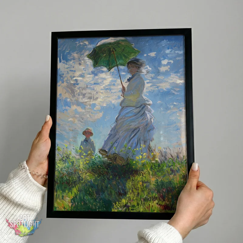 WOMAN BENEATH A GREEN PARASOL