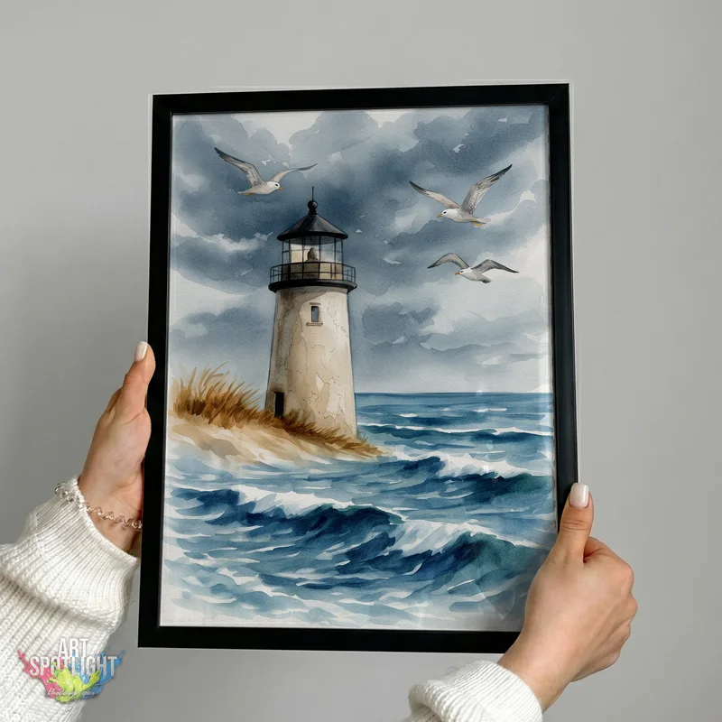 LIGHTHOUSE BENEATH RESTLESS SKIES