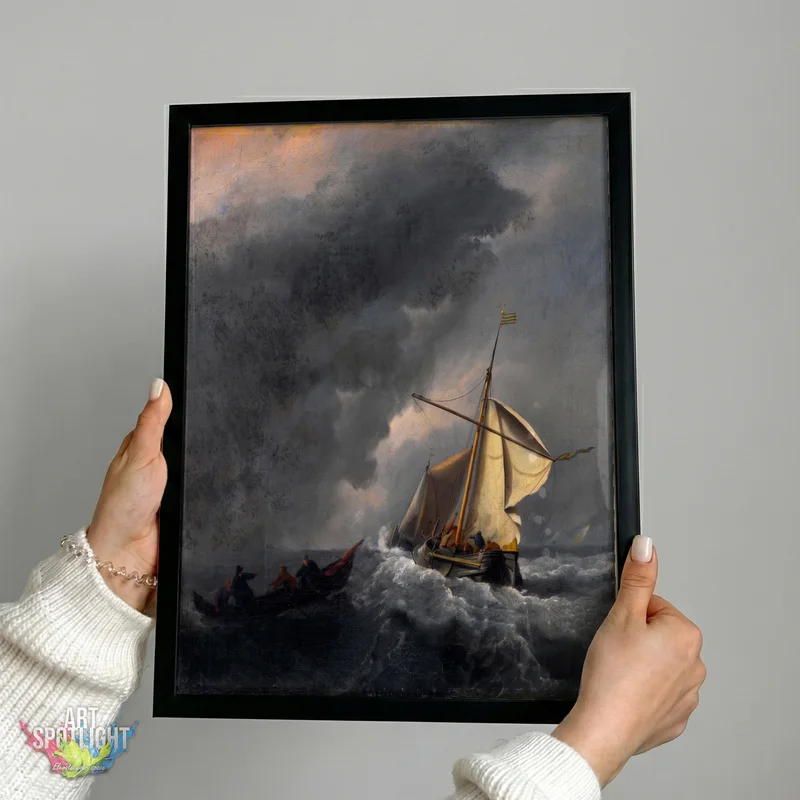 GOLDEN SAILS BENEATH STORM CLOUDS