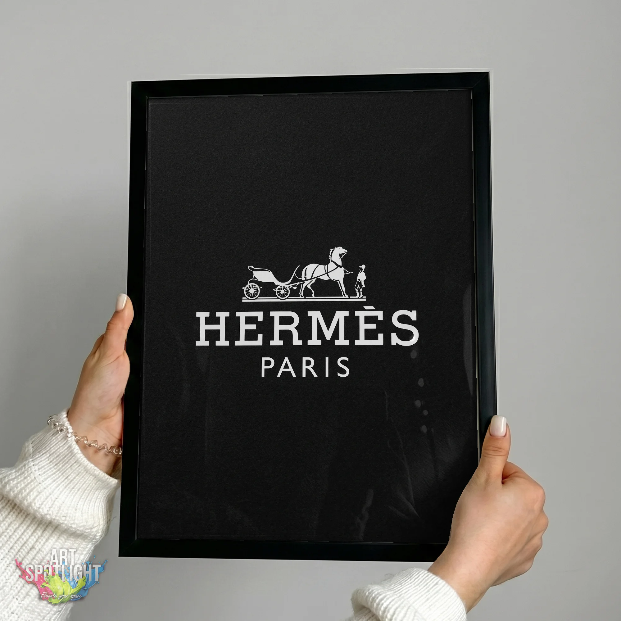 HERMES PARIS WHITE LOGO