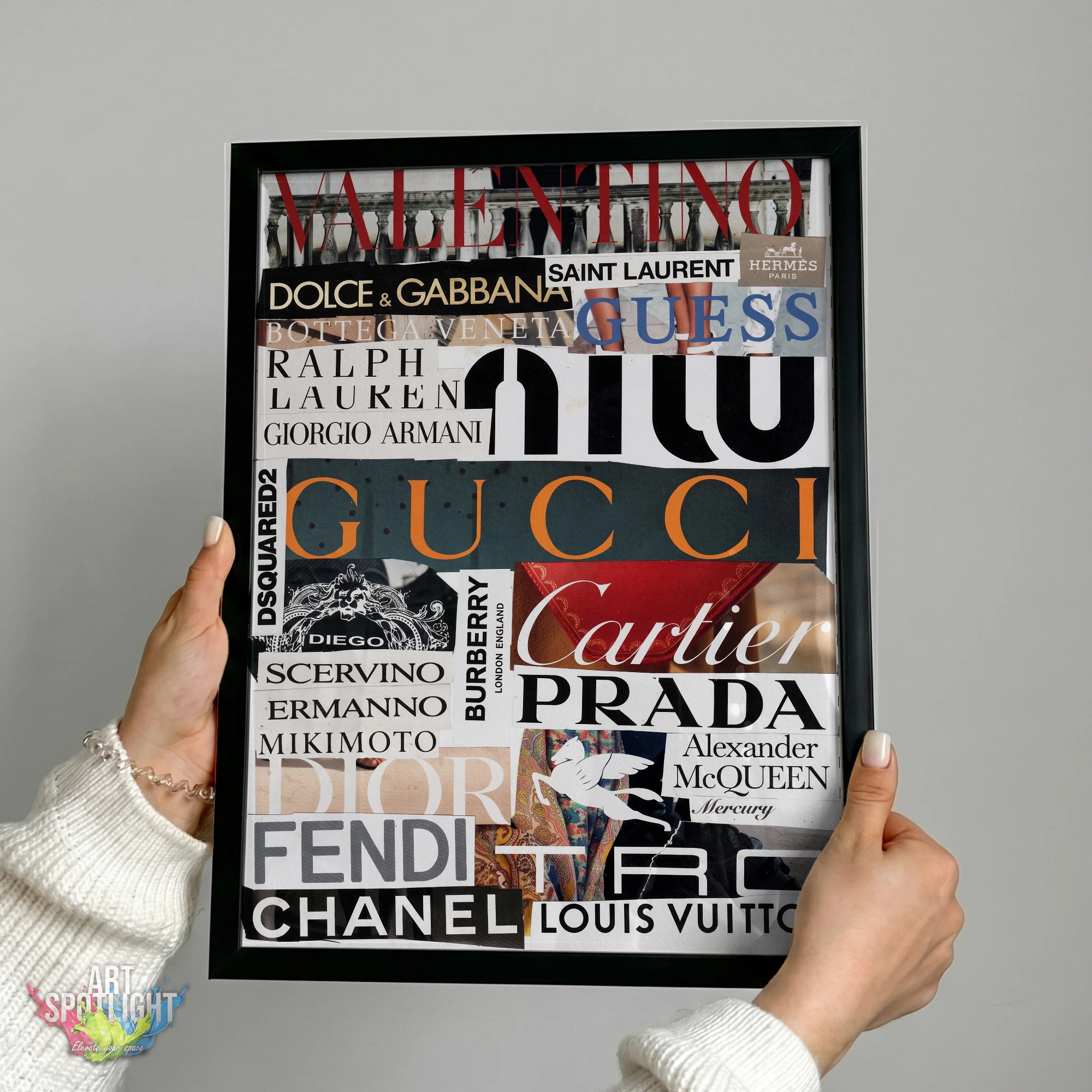 DESIGNER LABELS COLLAGE