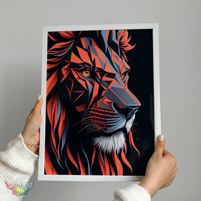 GEOMETRIC CRIMSON LION