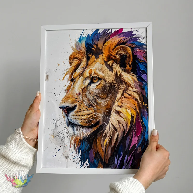 LION WITH COLORFUL MANE