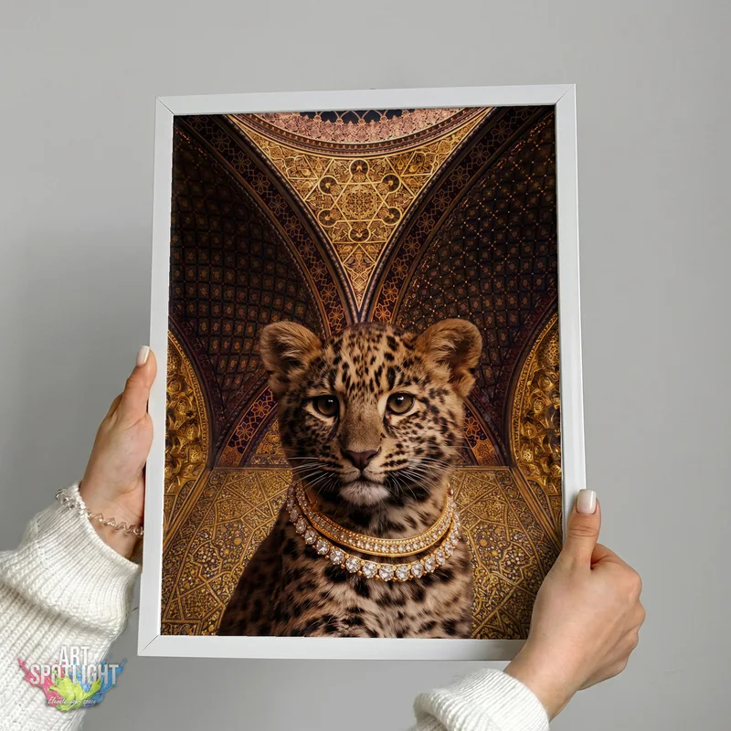 LEOPARD CUB WITH GOLD NECKLACE