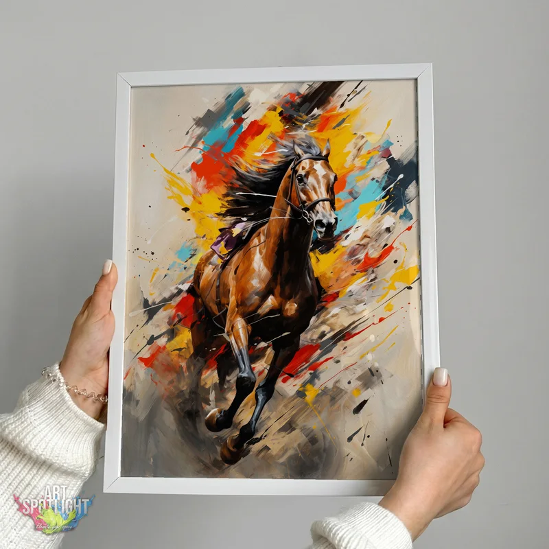 GALLOPING HORSE IN COLOR