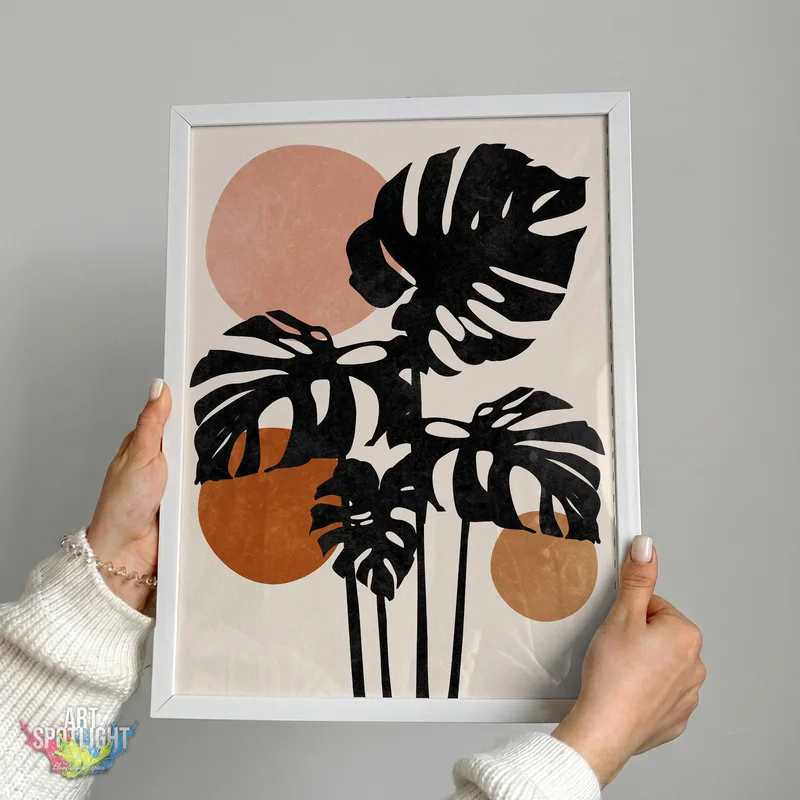 TROPICAL LEAVES AND EARTH TONES