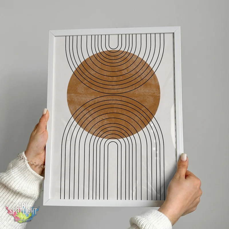 OCHRE CIRCLE AND BLACK ARCHES