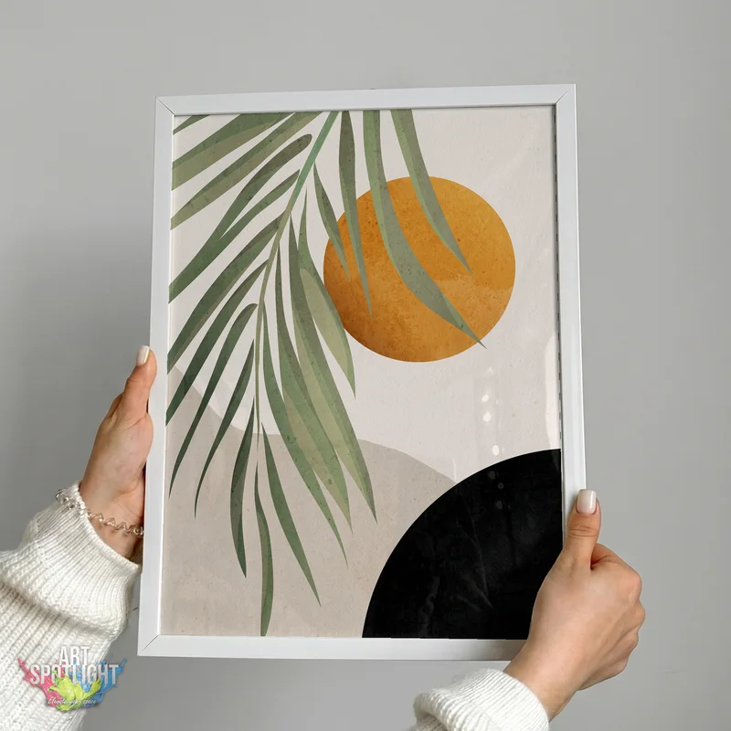 PALM FRONDS AND GOLDEN SUN