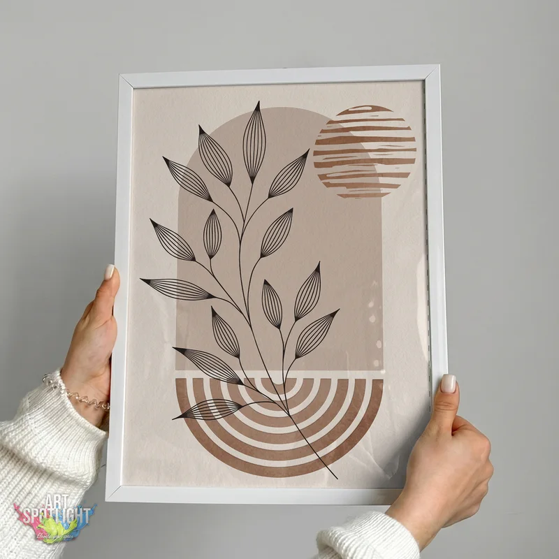 BOTANICAL BRANCH AND EARTHY GEOMETRY