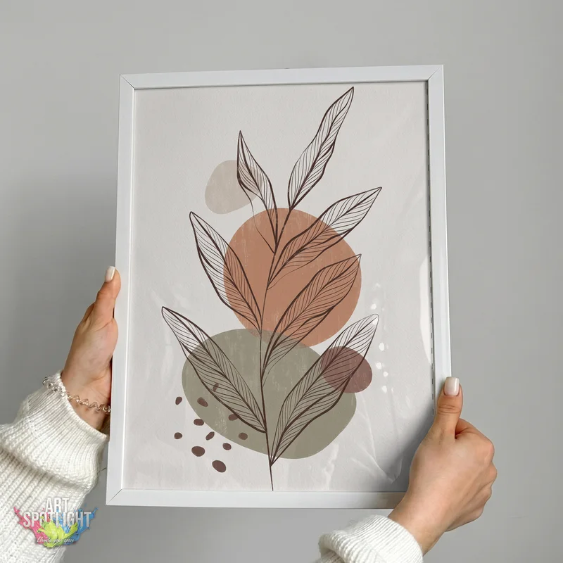 BOTANICAL LEAVES IN EARTH TONES