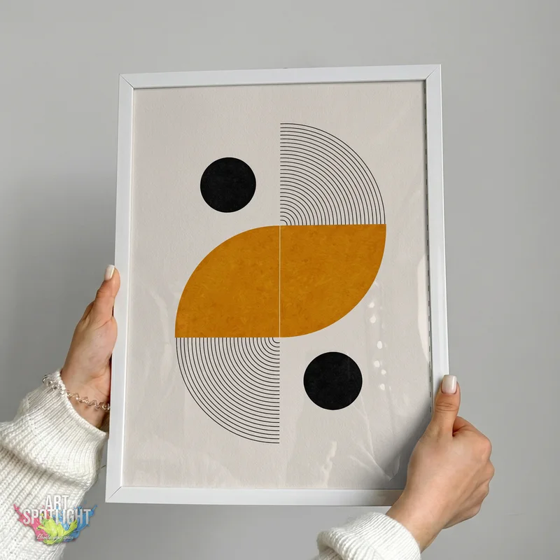 OCHRE CURVES AND BLACK CIRCLES