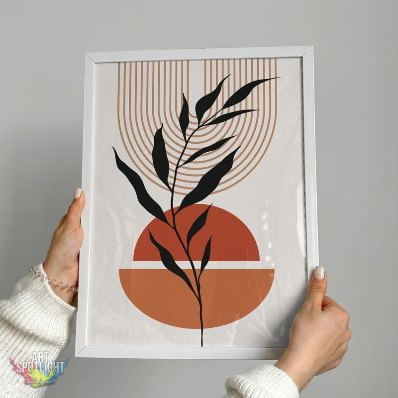 BOTANICAL SILHOUETTE WITH TERRACOTTA SHAPES