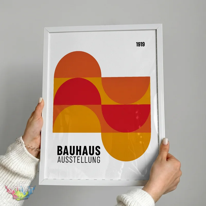 BAUHAUS WARM GEOMETRIC SEMICIRCLES