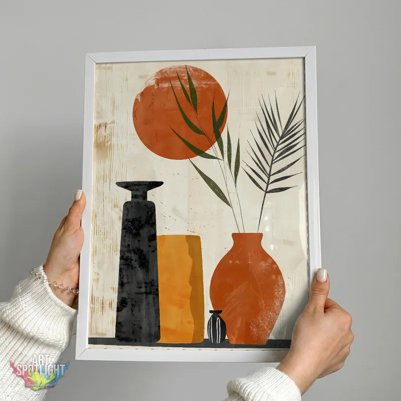 VASES AND BOTANICAL LEAVES