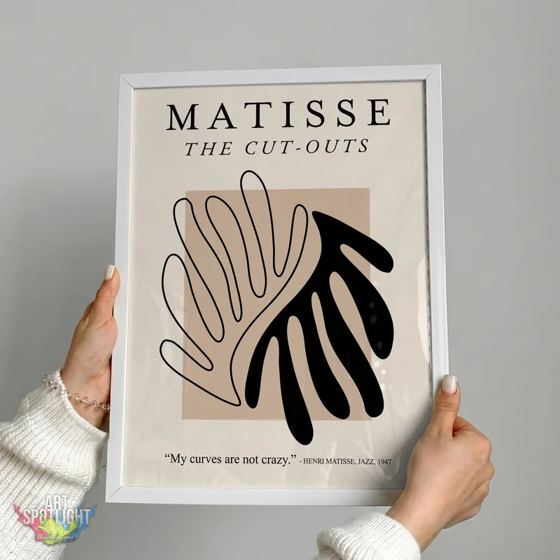 BLACK AND BEIGE ABSTRACT LEAVES