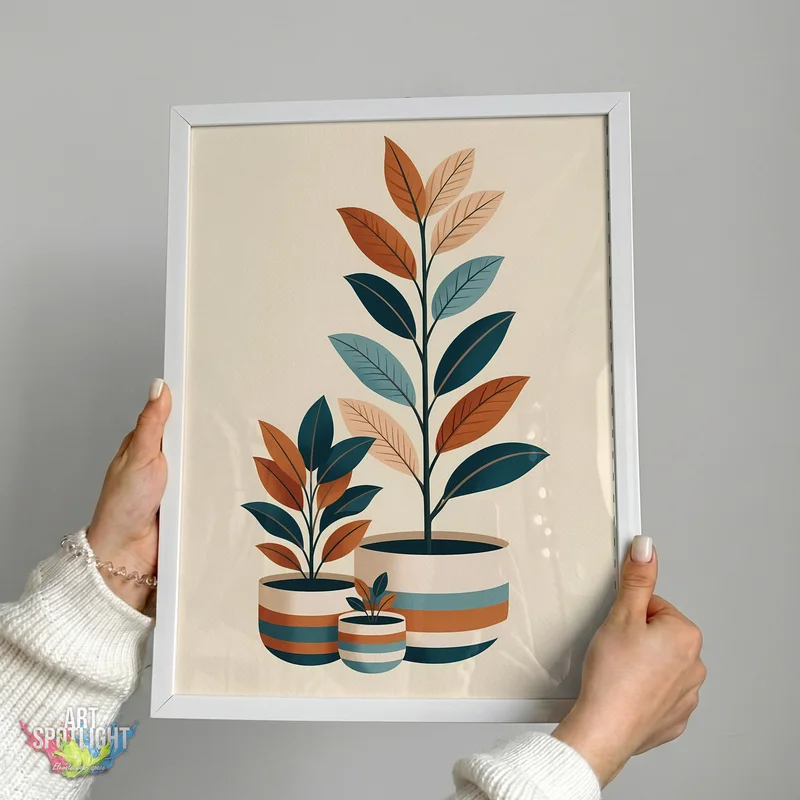 THREE POTTED PLANTS