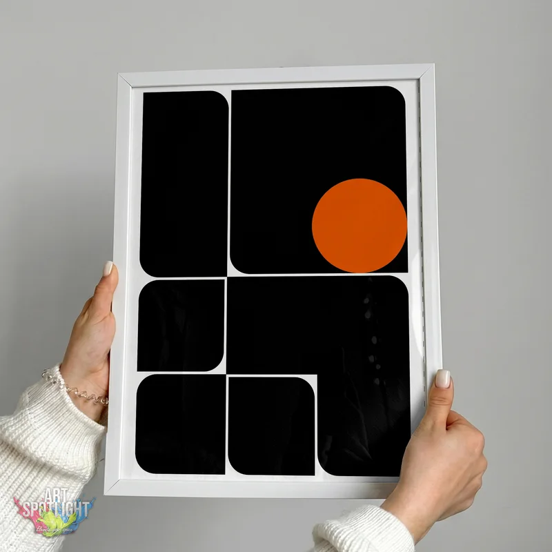 ORANGE CIRCLE AND BLACK BLOCKS