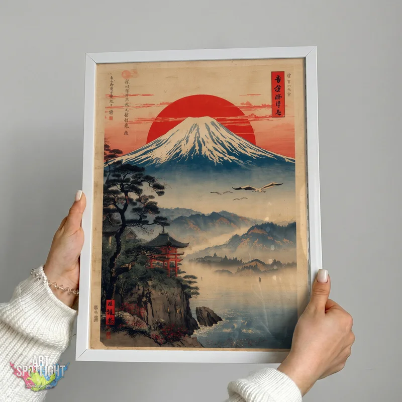 MOUNTAIN BENEATH A CRIMSON SUN