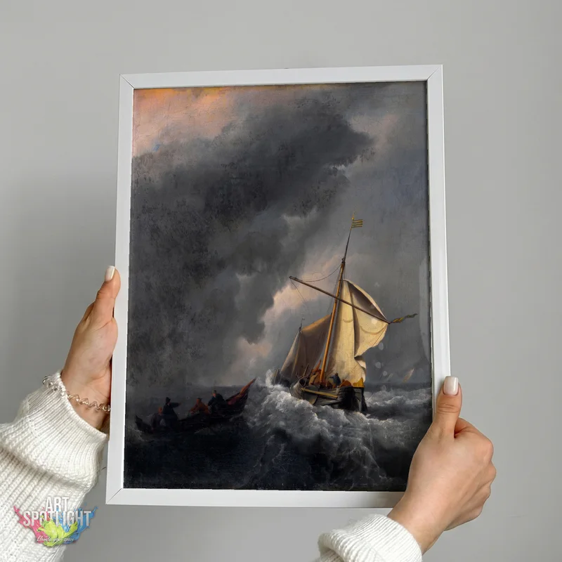 GOLDEN SAILS BENEATH STORM CLOUDS
