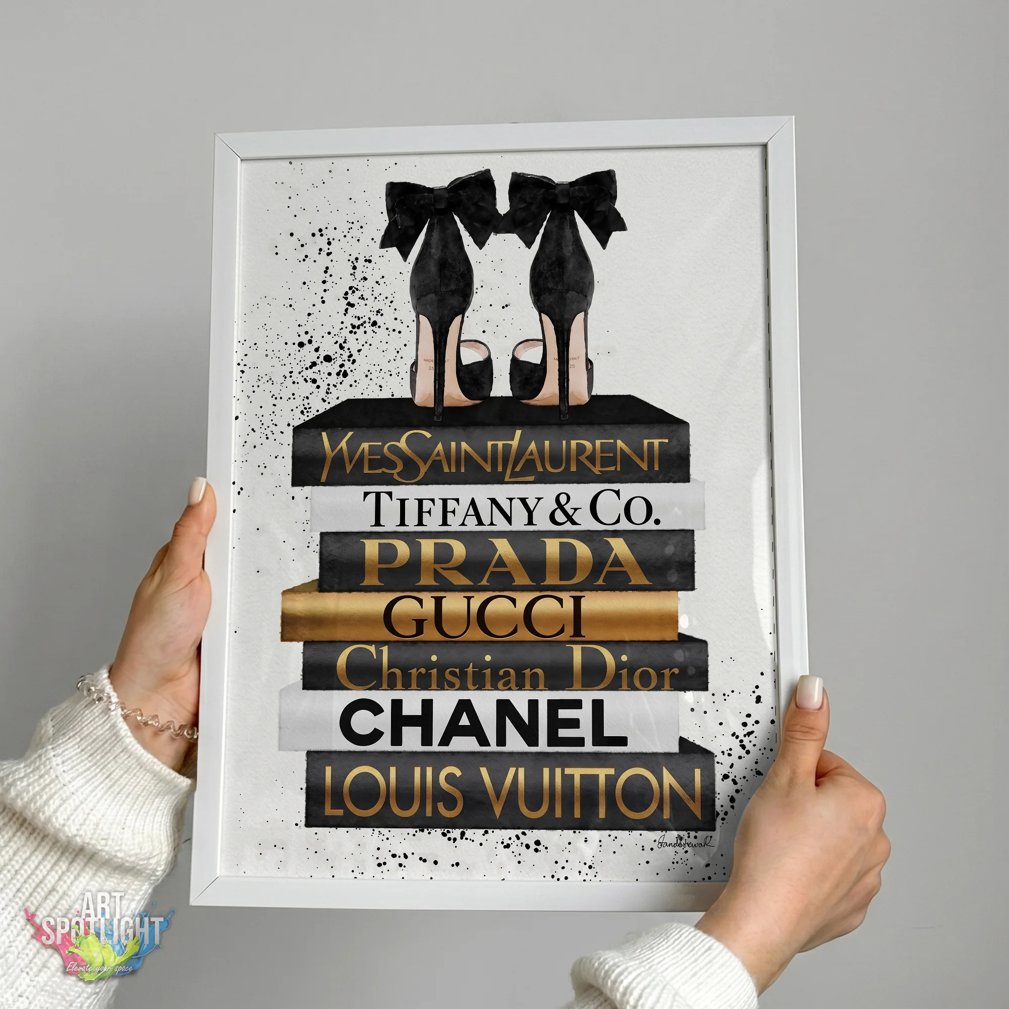 DESIGNER BOOKS AND BOW HEELS