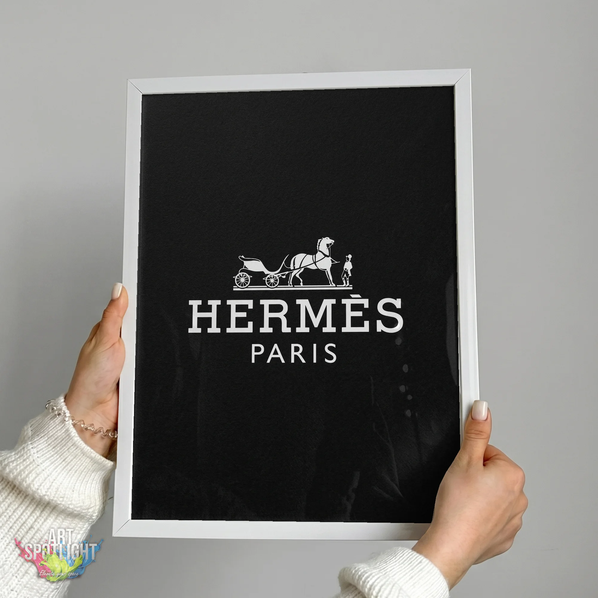 HERMES PARIS WHITE LOGO