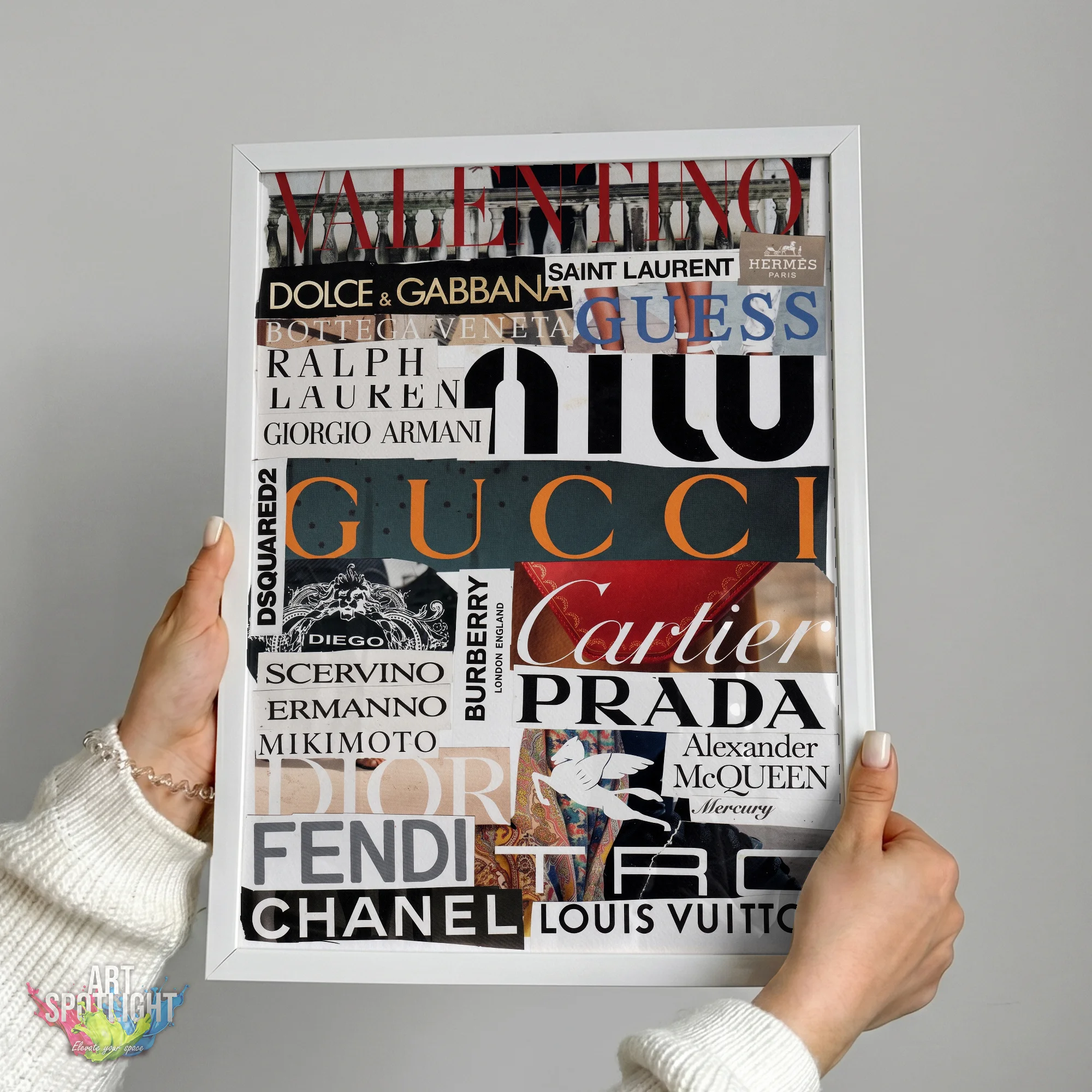 DESIGNER LABELS COLLAGE