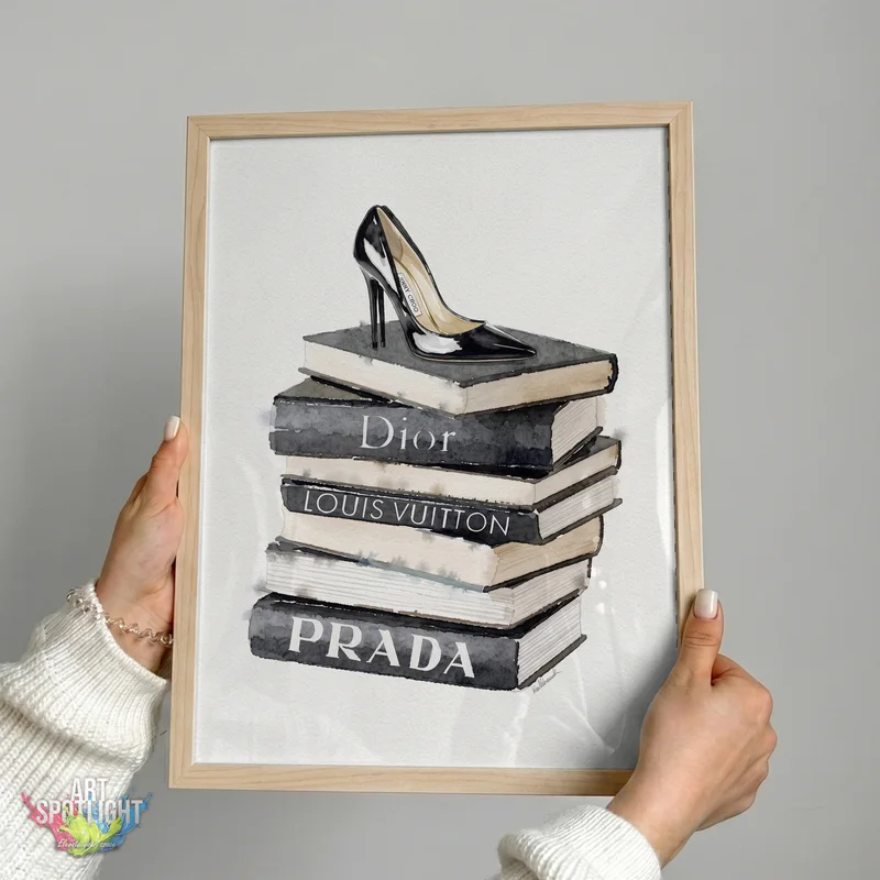 DESIGNER BOOKS AND BLACK STILETTO