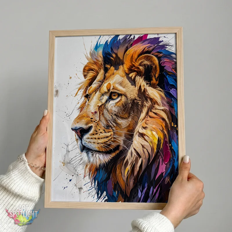 LION WITH COLORFUL MANE