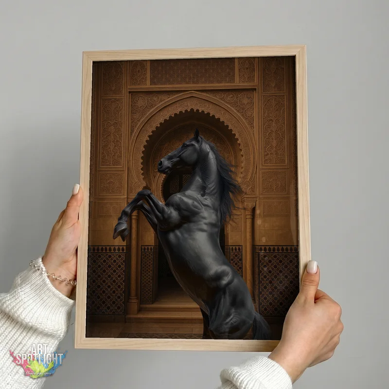 BLACK HORSE AT PALACE ARCH