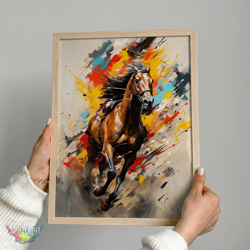 GALLOPING HORSE IN COLOR