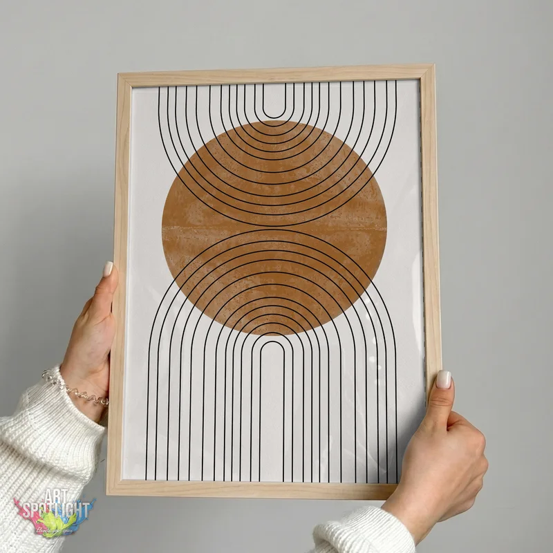 OCHRE CIRCLE AND BLACK ARCHES