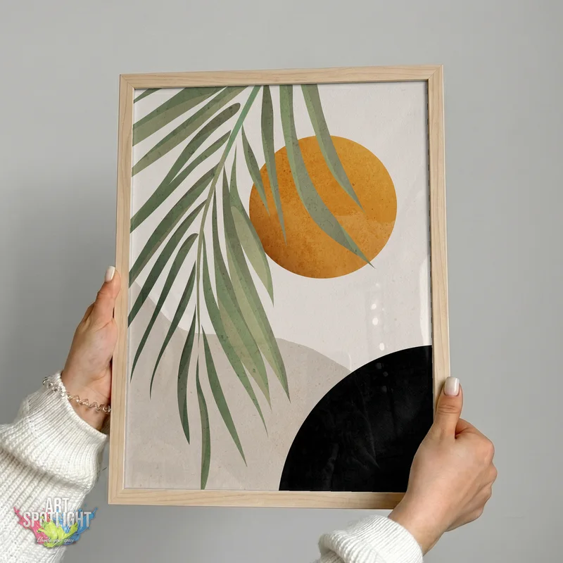 PALM FRONDS AND GOLDEN SUN