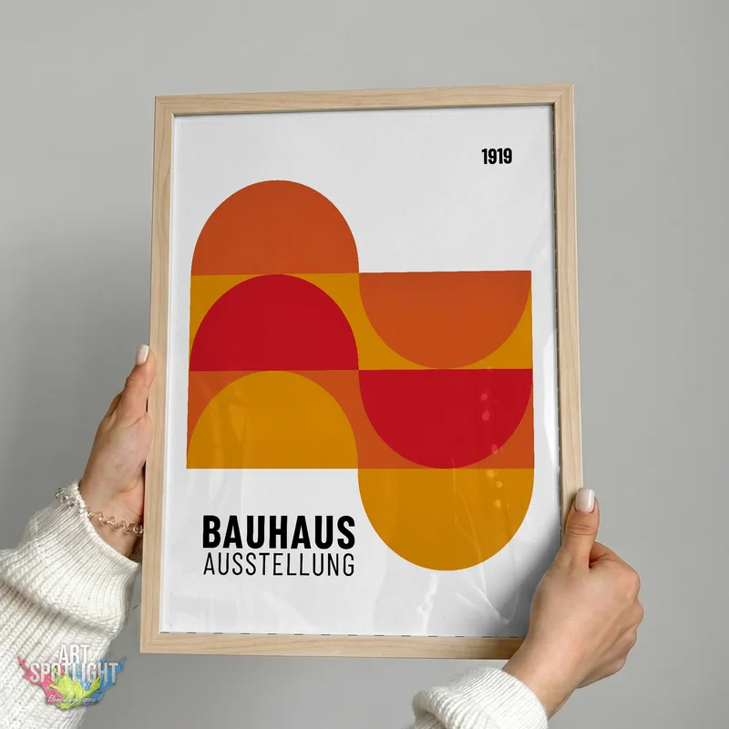 BAUHAUS WARM GEOMETRIC SEMICIRCLES