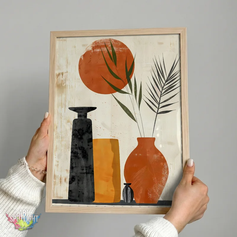 VASES AND BOTANICAL LEAVES