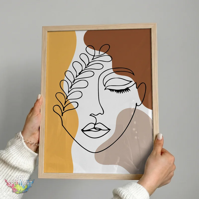 WOMAN WITH LEAF MOTIF