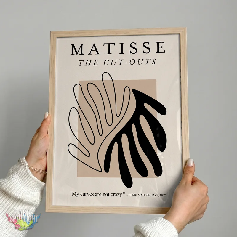 BLACK AND BEIGE ABSTRACT LEAVES