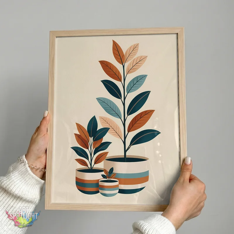 THREE POTTED PLANTS