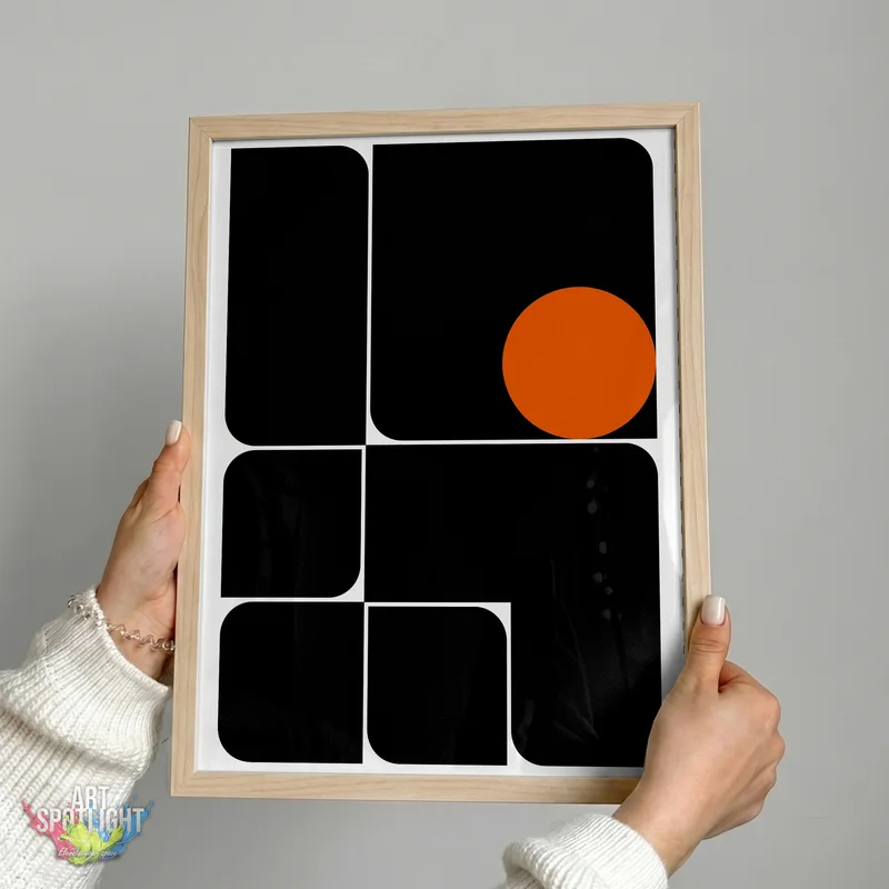 ORANGE CIRCLE AND BLACK BLOCKS
