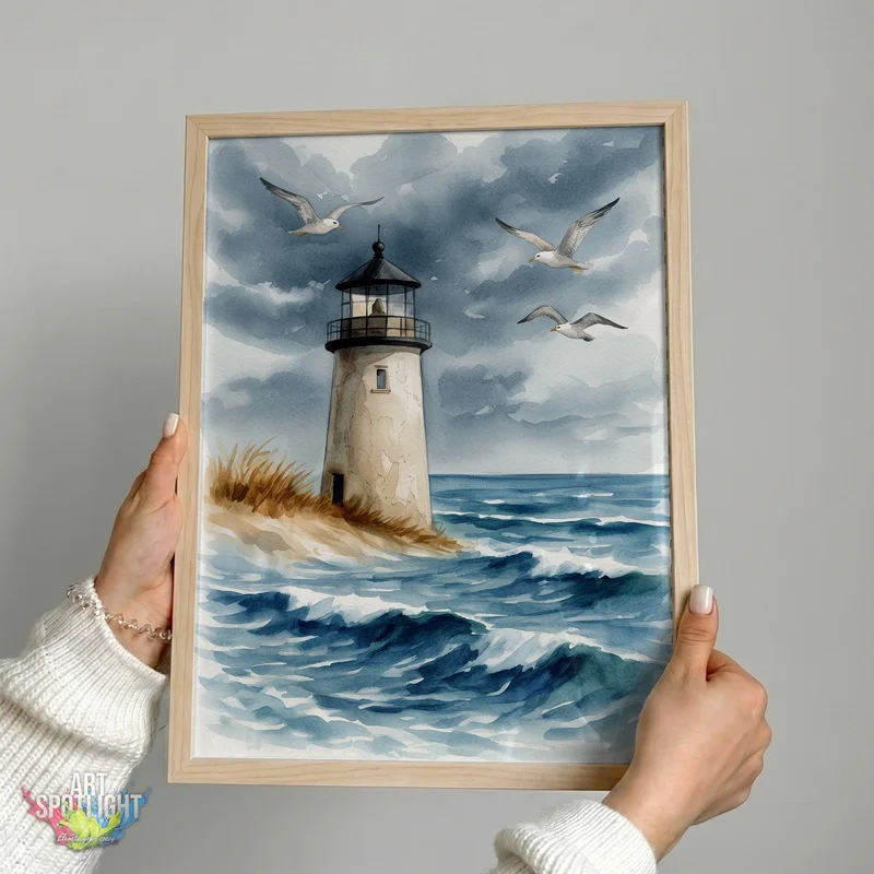 LIGHTHOUSE BENEATH RESTLESS SKIES