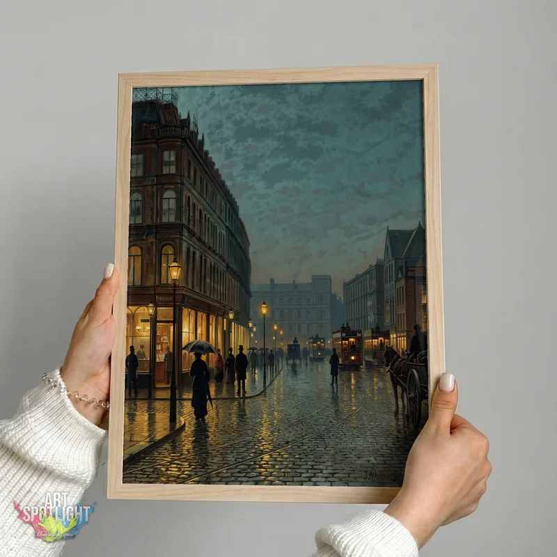 GASLIGHT ON RAIN-SOAKED COBBLESTONES