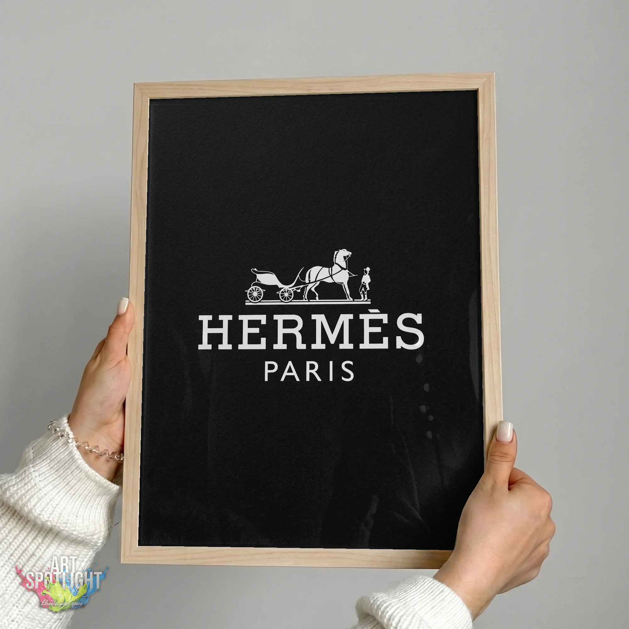 HERMES PARIS WHITE LOGO