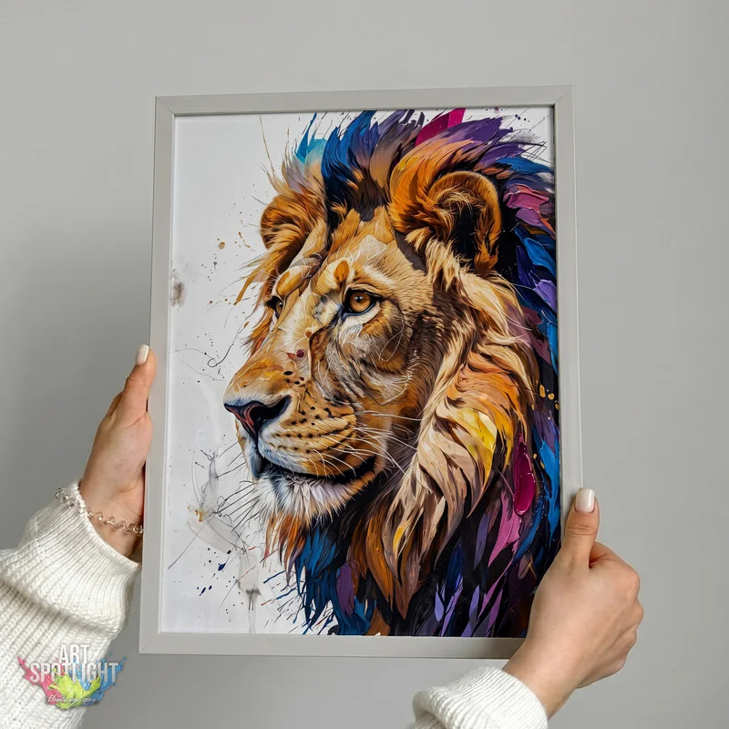 LION WITH COLORFUL MANE