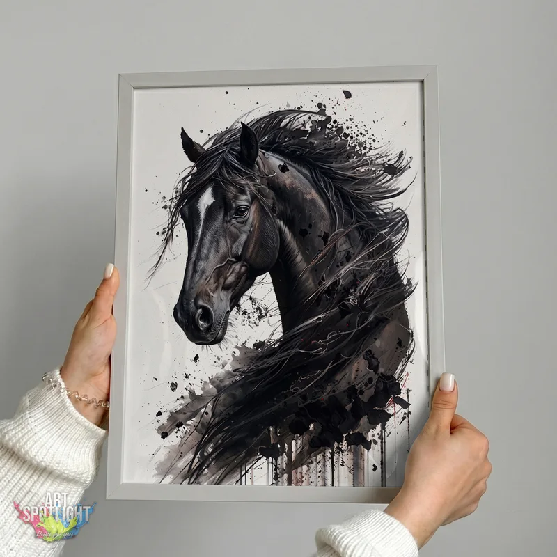 BLACK HORSE IN INK