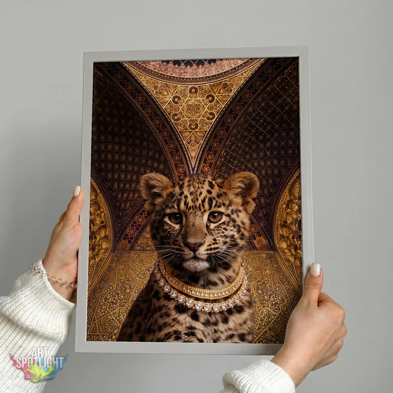 LEOPARD CUB WITH GOLD NECKLACE