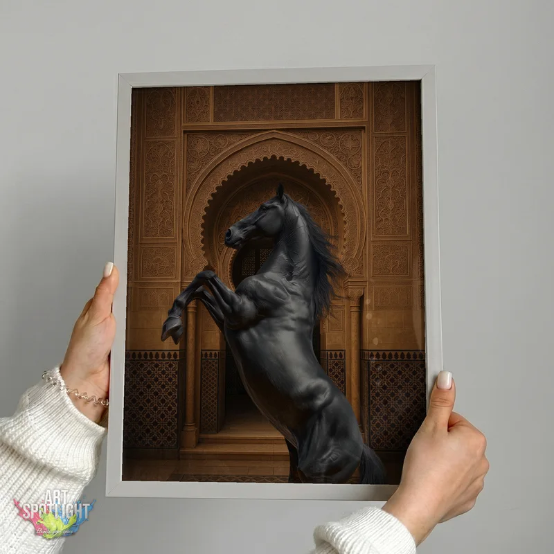 BLACK HORSE AT PALACE ARCH