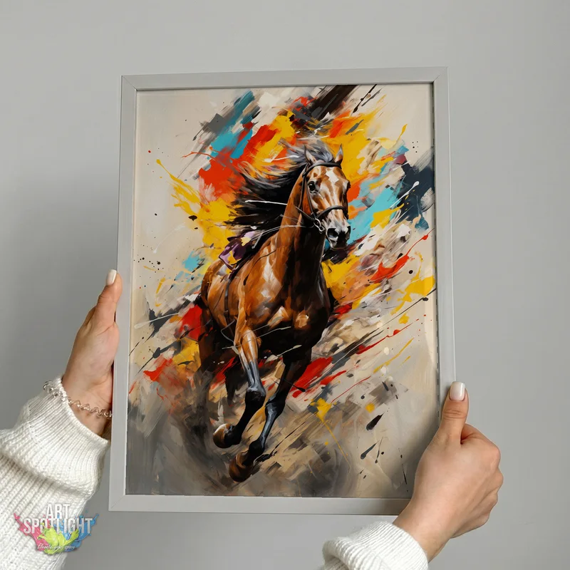 GALLOPING HORSE IN COLOR