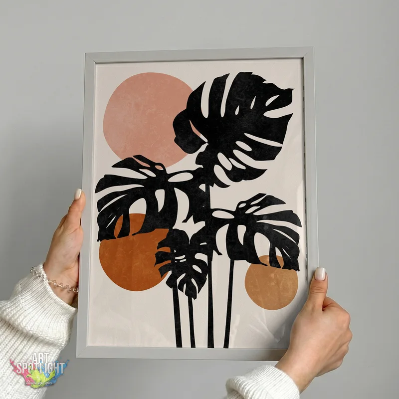 TROPICAL LEAVES AND EARTH TONES
