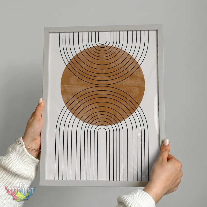 OCHRE CIRCLE AND BLACK ARCHES