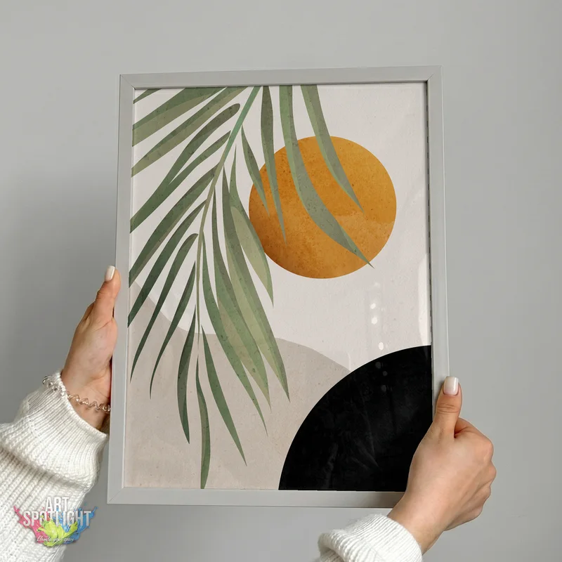 PALM FRONDS AND GOLDEN SUN